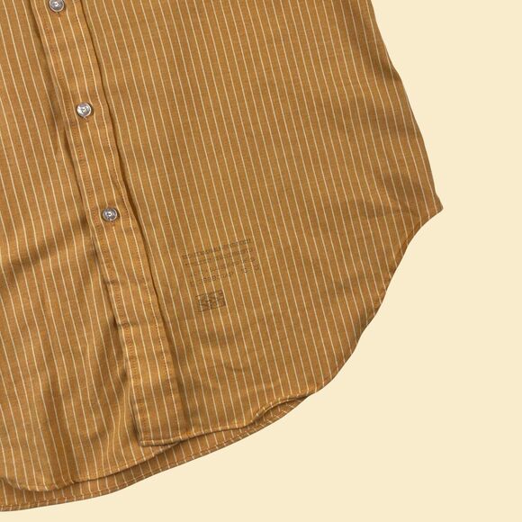 70s orange S striped shirt by Arrow, vintage union-made mens short sleeve top - Picture 8 of 9